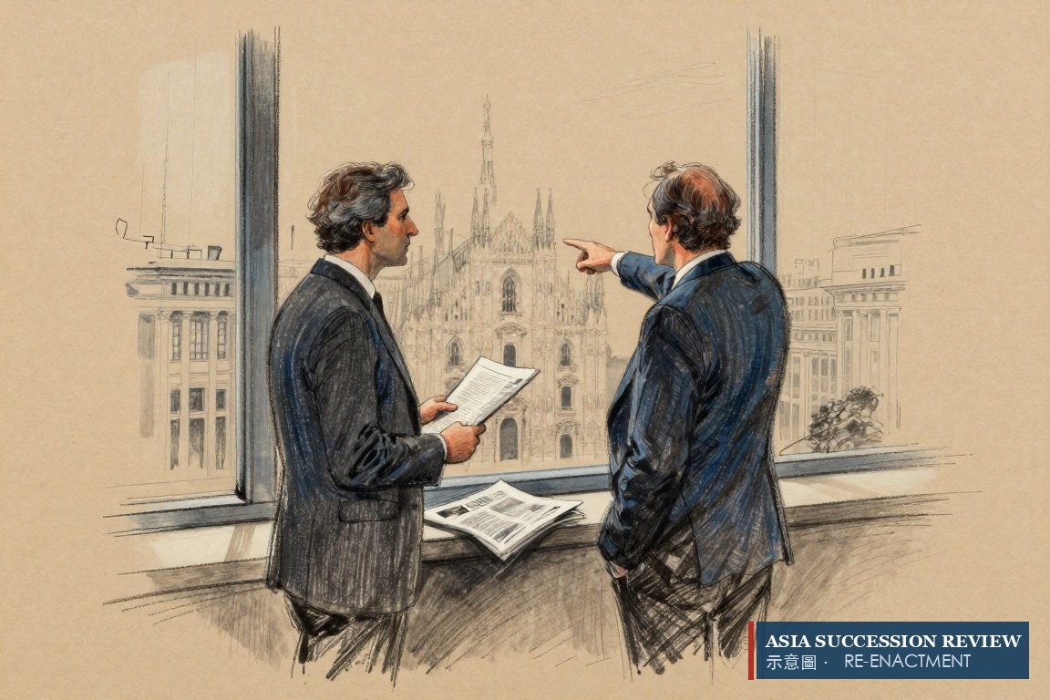 Dua bankir di jendela tinggi atas Milan menimbang valuasi €5–7 miliar sementara penjualan turun 2,8%.