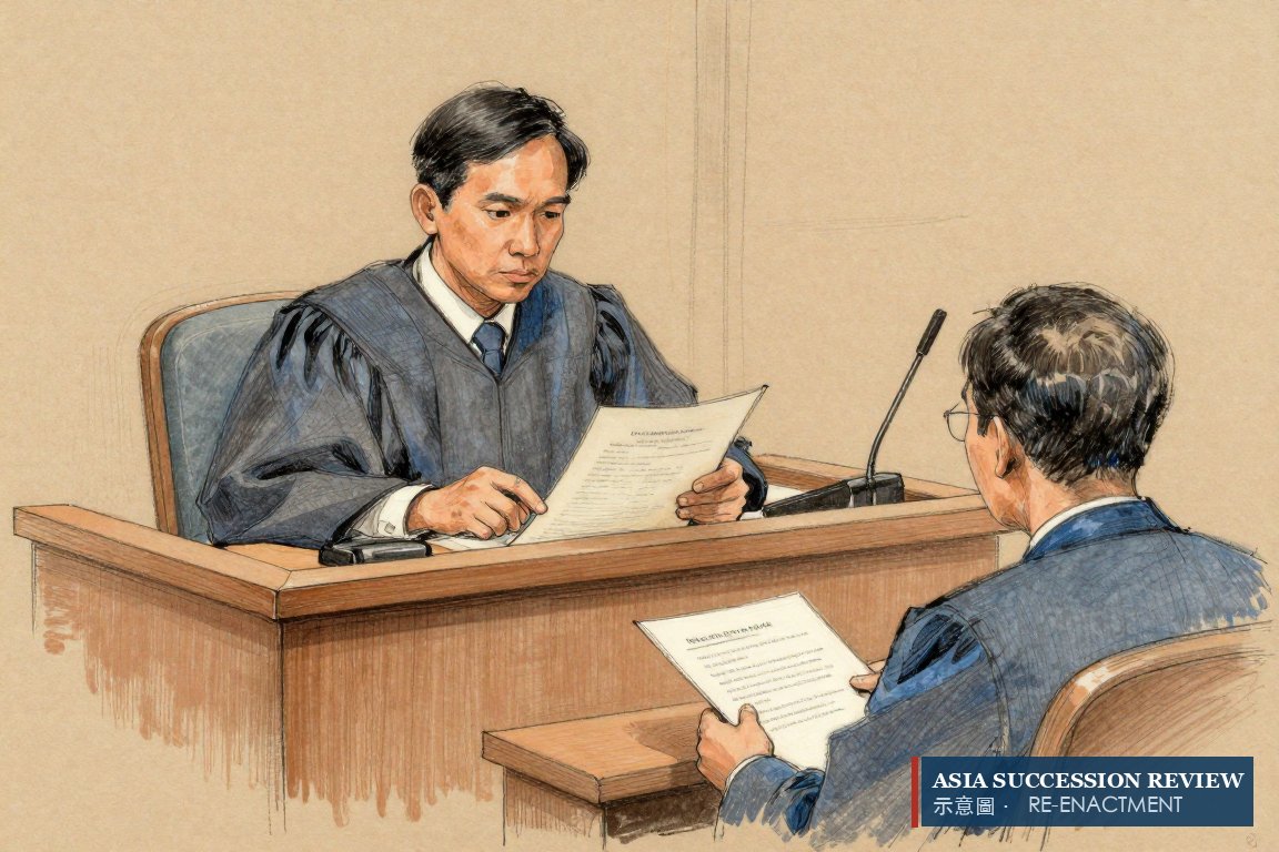 A judge reads the constitution before anything else: the clauses bind whoever inherits the shares.