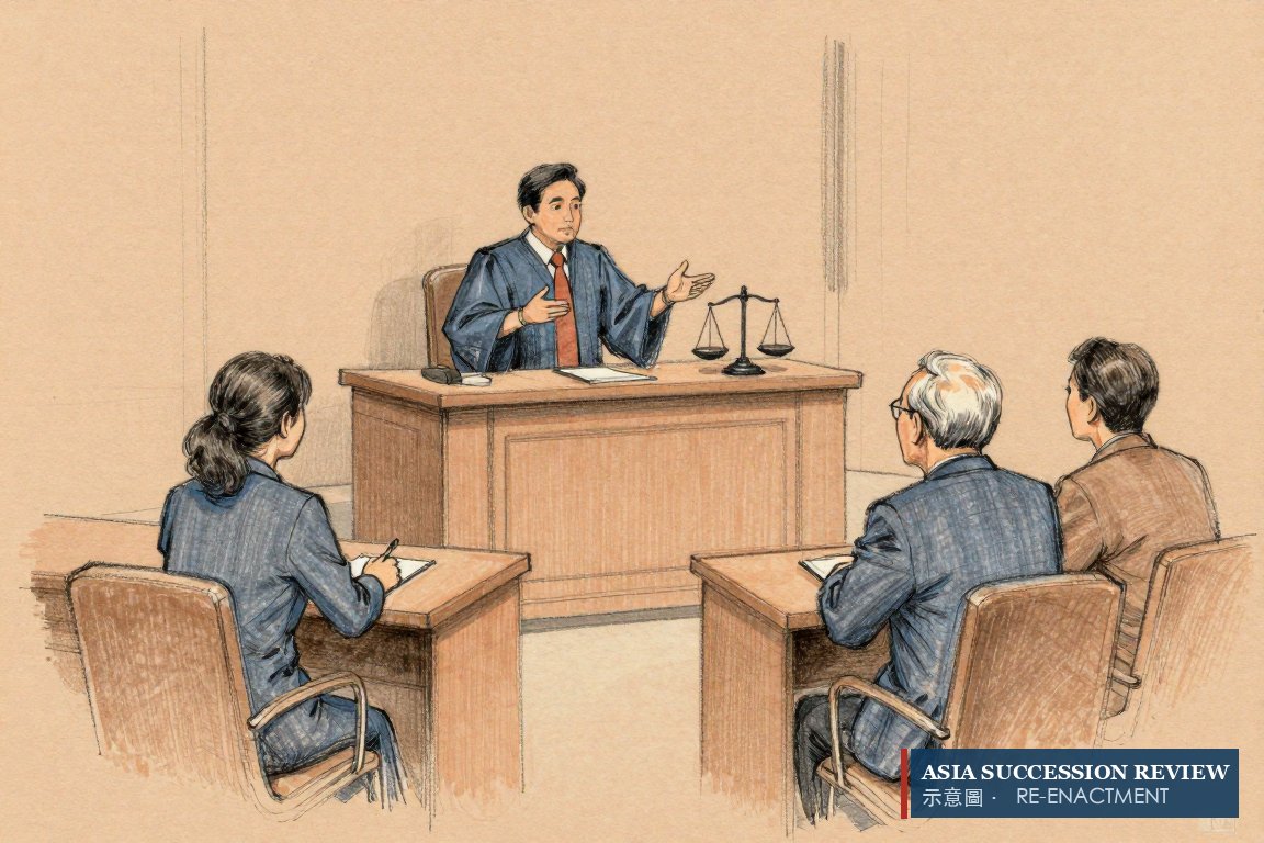 A judge weighs two parties at separate tables: regulate the company, order a buy-out, or wind it up.
