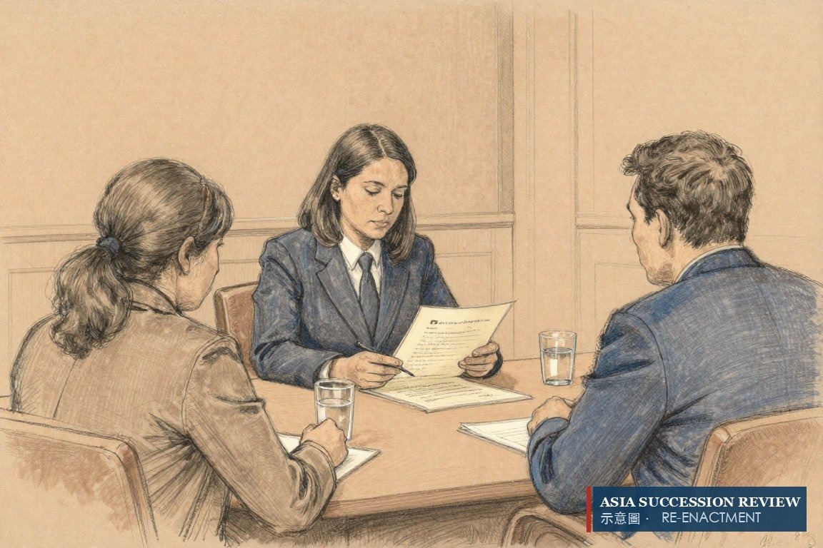 受託人向一對兄妹宣讀其中一條——契約寫了,或者沒寫。
