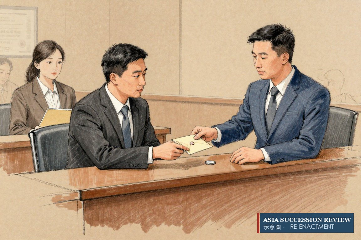 A director passes a sealed envelope for a single coin: an option over 750,000,000 shares granted for HK$1.