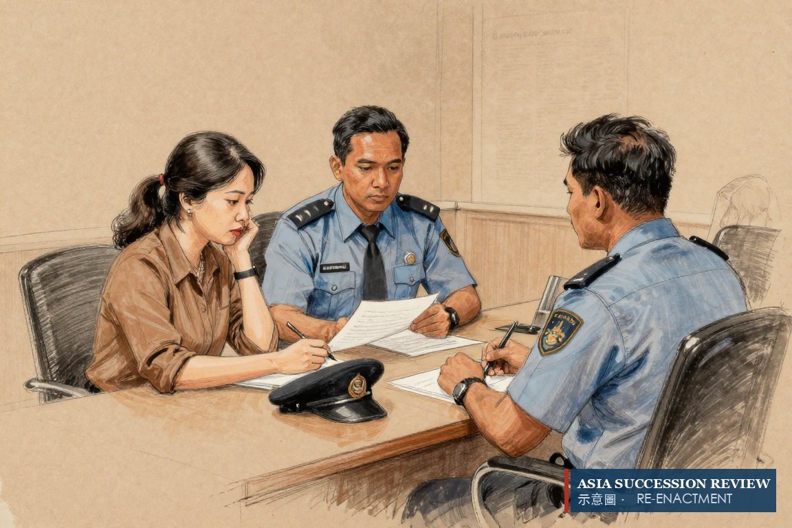 Para trustee menyodorkan dokumen kepada pria berseragam di seberang meja: penerima manfaat yang tak boleh menjadi agen mereka.