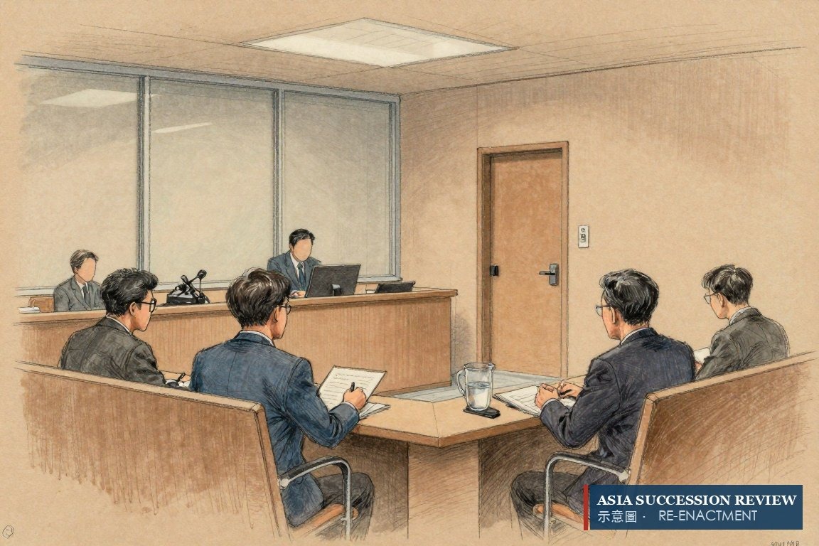 A closed arbitration hearing with three arbitrators and no gallery — the pre-agreed forum.