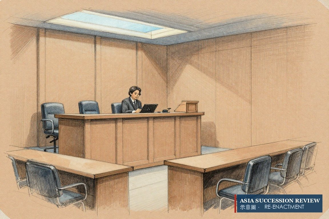 A judge reads with the opposing table empty — section 90 binds a Singapore court, not a Seoul one.