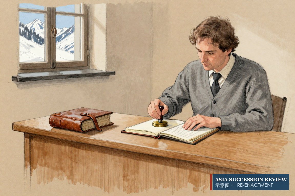 A clerk stamps a bound volume beside an older one: the amendment gazetted 3 September, in force 4 September 2026.