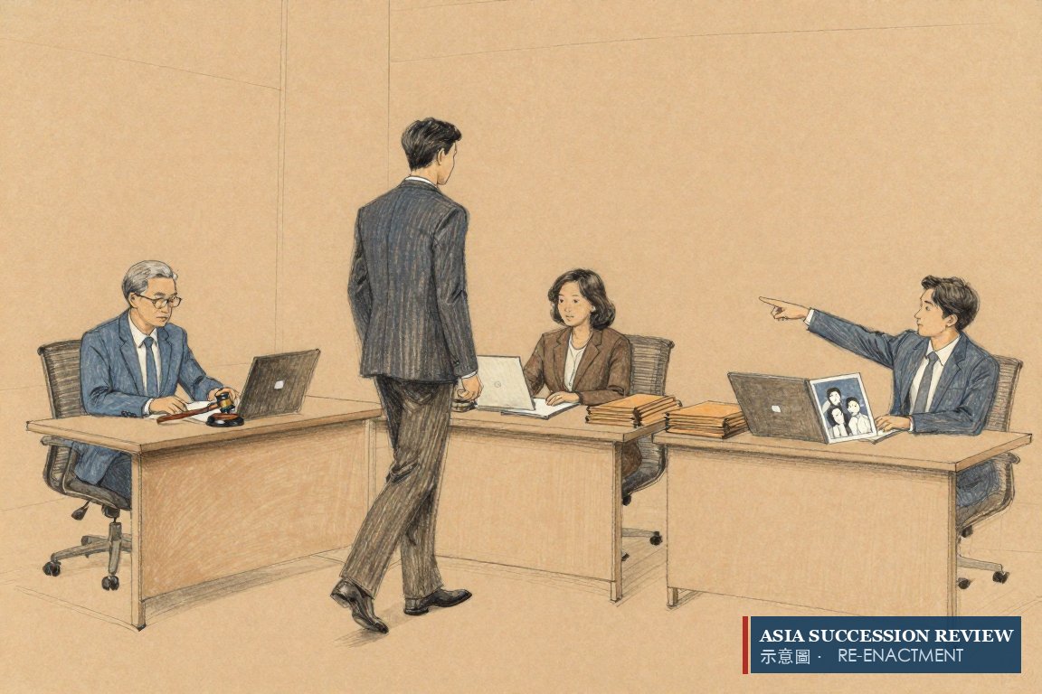 Three desks, three seats: the board chairman, the trustee and the council head kept apart by design.