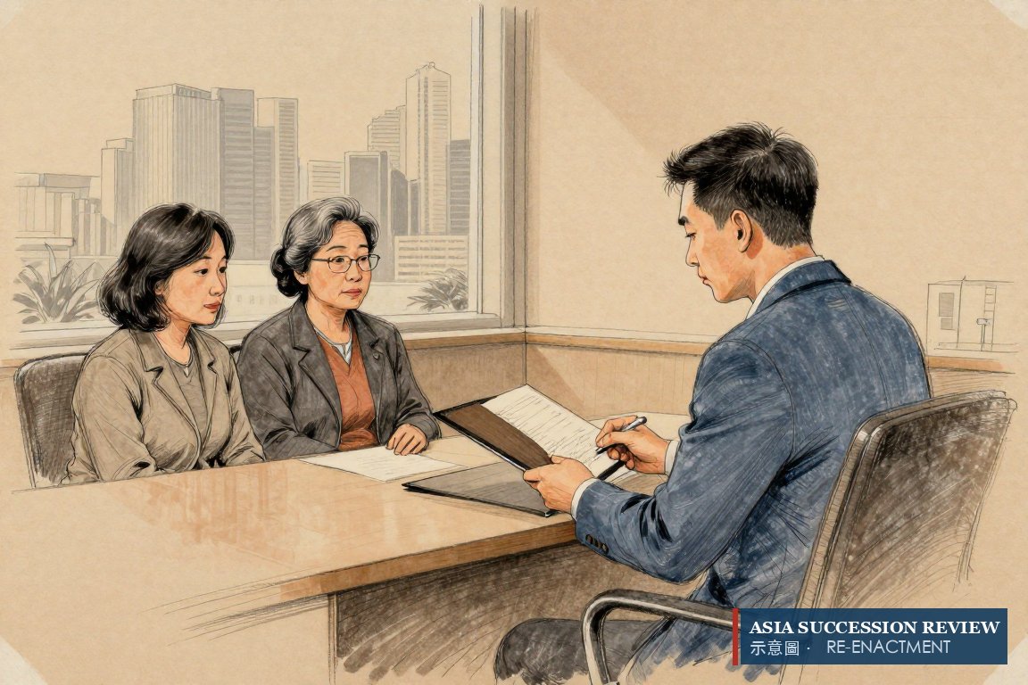 新加坡律师把文件夹推回去：2008年2月15日起没有遗产税，无须任何选择。