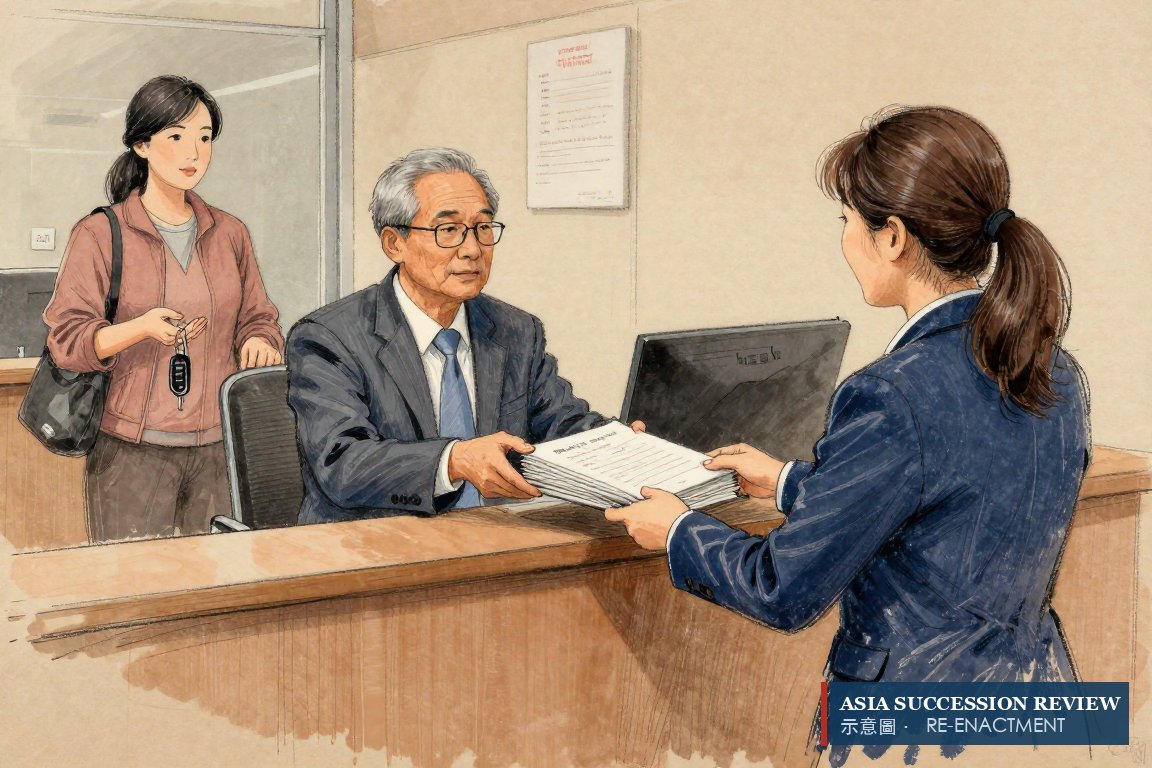 股份交给持牌受托人，房子和车给遗孀：她的权利是一个数字，从流动储备中支付。