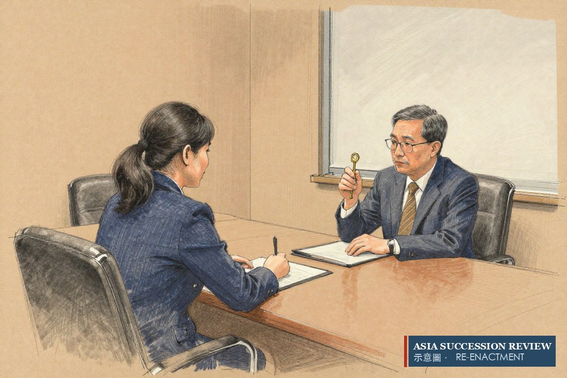 会计师坐在保护人的扶手椅上握着钥匙，而非受托人的办公桌：他能罢免受托人，不持有钱。