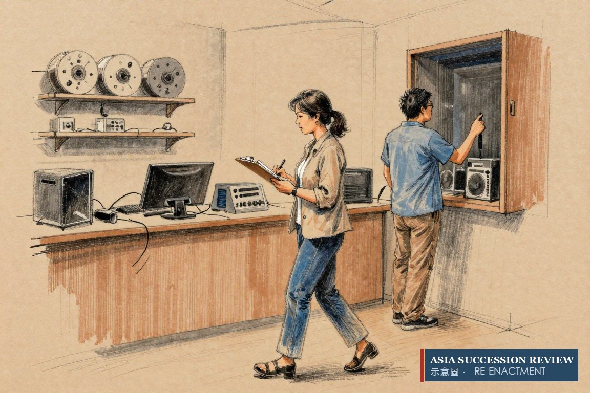 估值師在錄音室清點樂器與母帶：90天內由獨立估值師確定公允價值。