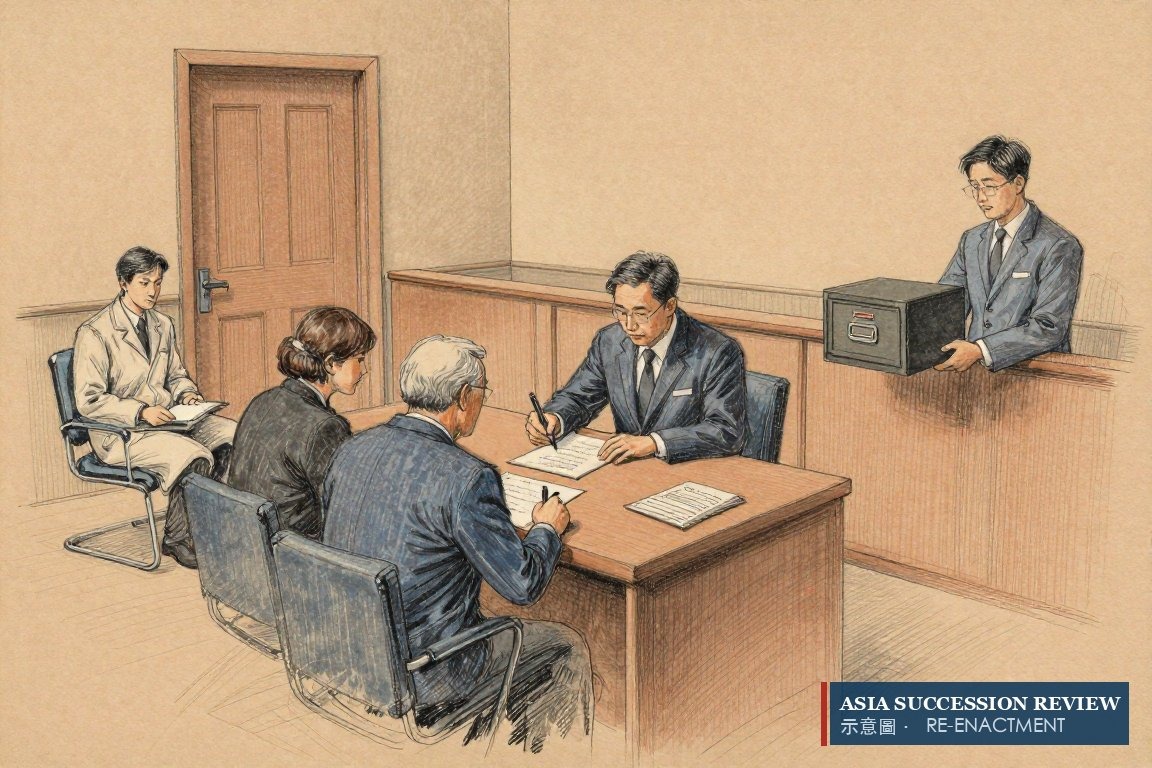 律师草拟的遗嘱、两名见证人同时在场、当日的行为能力记录与注明日期的保管。