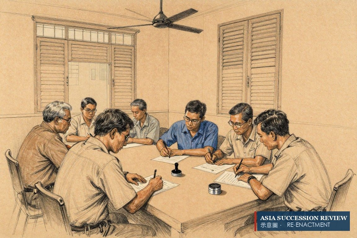 Tujuh kerabat menandatangani perjanjian 1956 yang membagi kepemilikan — dan tanpa aturan untuk perselisihan.