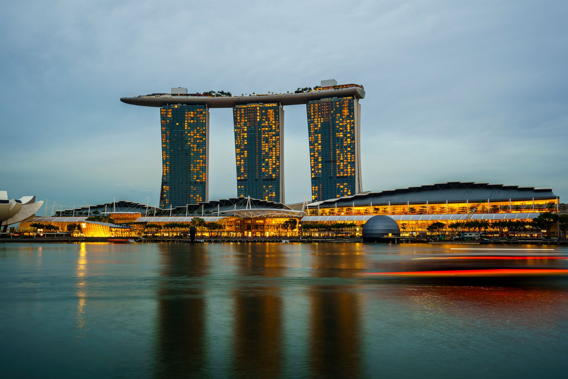 Marina Bay, Singapore, in the evening