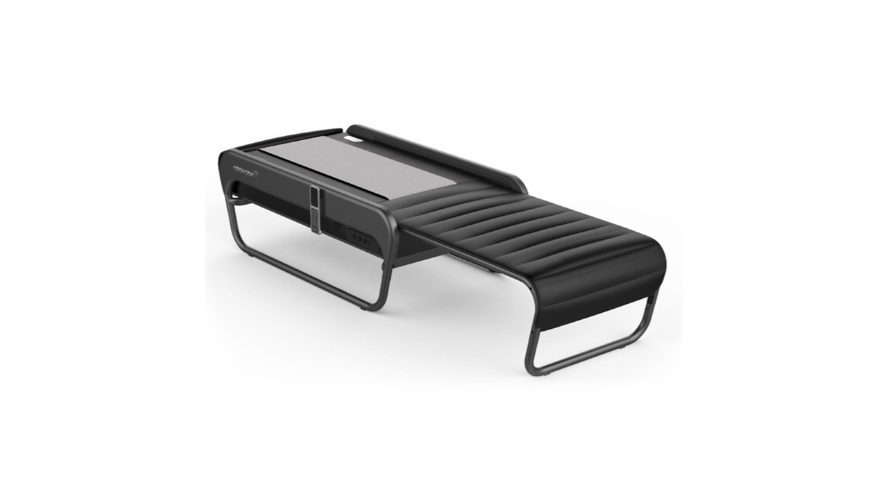 A Ceragem Master V4 spinal-care massage bed in black with the CERAGEM wordmark on its side. Ceragem's founder Lee Hwan-sung adopted chief executive Lee Kyung-soo and gave him 10% of the company in 2026