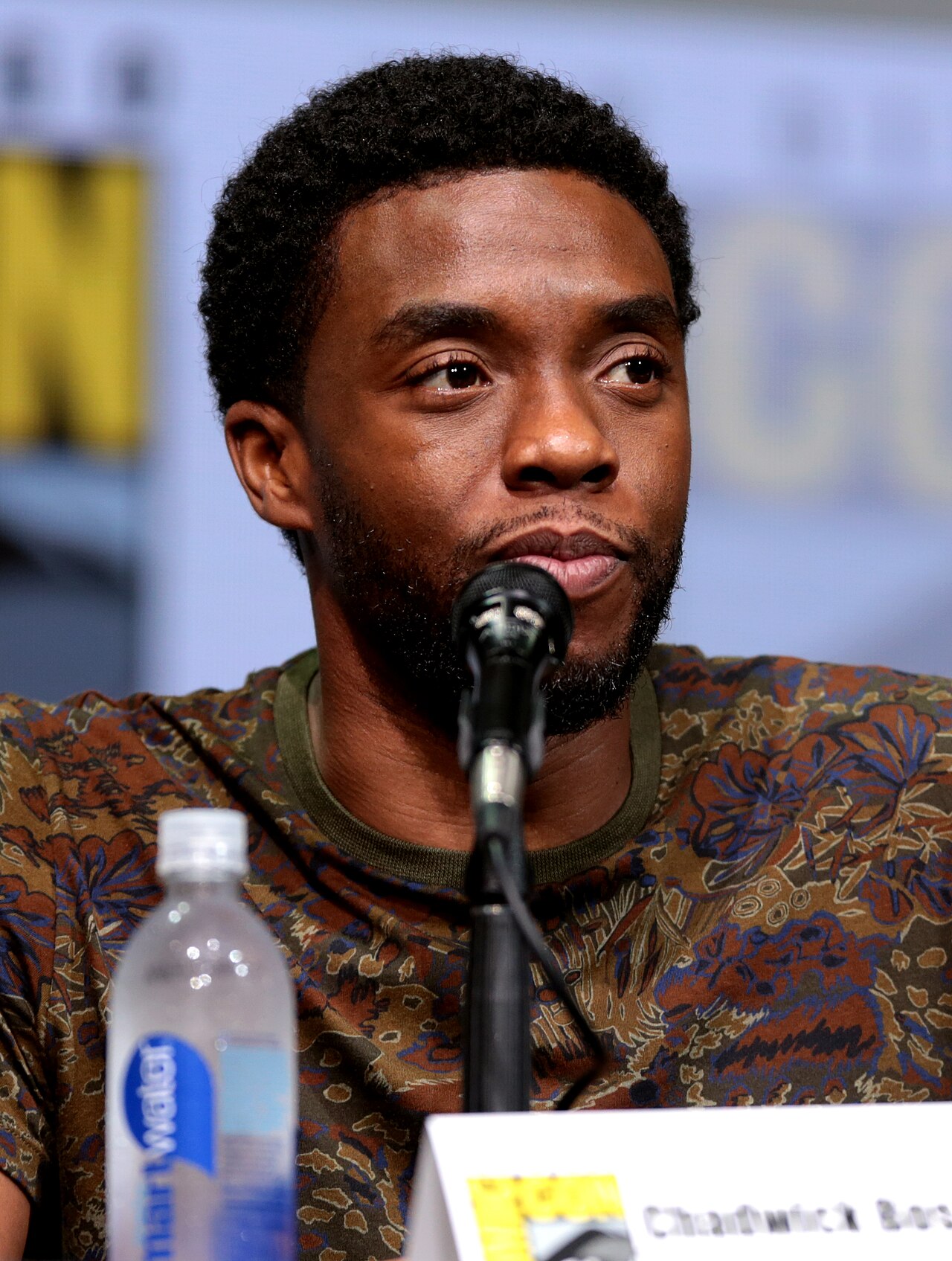 Chadwick Boseman at San Diego Comic-Con, 22 July 2017 — the Black Panther star died on 28 August 2020 without a will, and six years later his widow, who administers the estate, and his parents are in a Los Angeles court over it