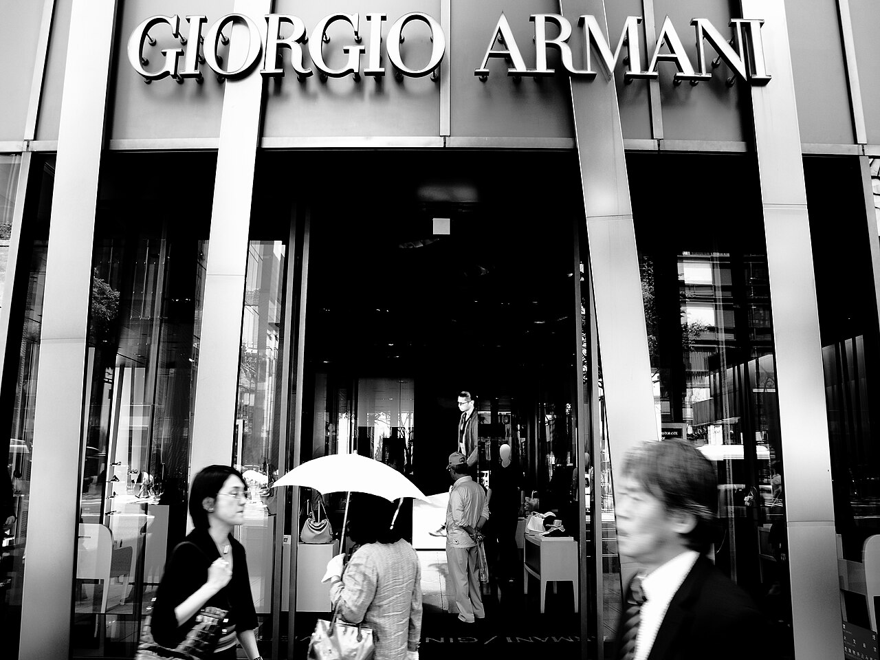 The Giorgio Armani store on the Ginza in Tokyo: the brand's will-ordered stake sale is open to LVMH, L'Oreal, EssilorLuxottica or a buyer of equal standing